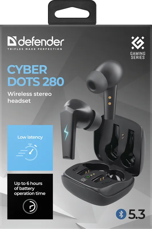 Defender - Бездротова стерео гарнітура CyberDots 280