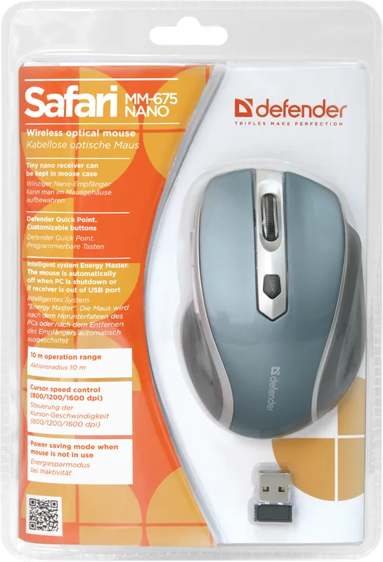 Defender - Бездротова оптична миша Safari MM-675
