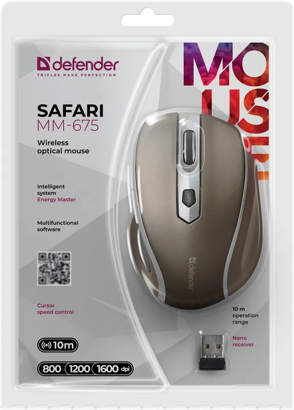 Defender - Бездротова оптична миша Safari MM-675