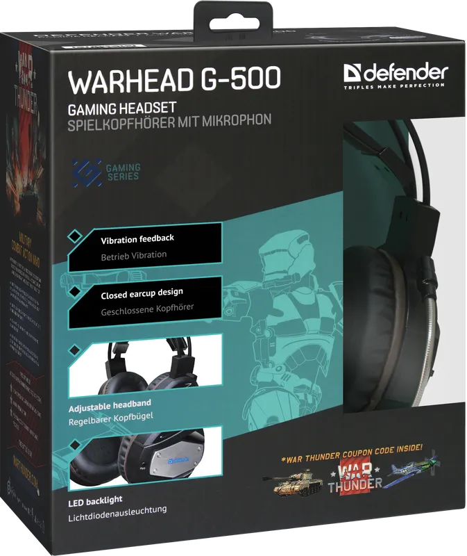 Defender - Ігрова гарнітура Warhead G-500