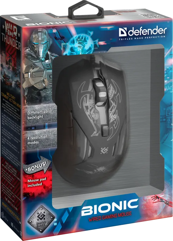Defender - Дротова ігрова миша Bionic GM-250L