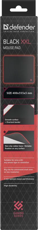 Defender - Ігровий килимок для миші Black XXL