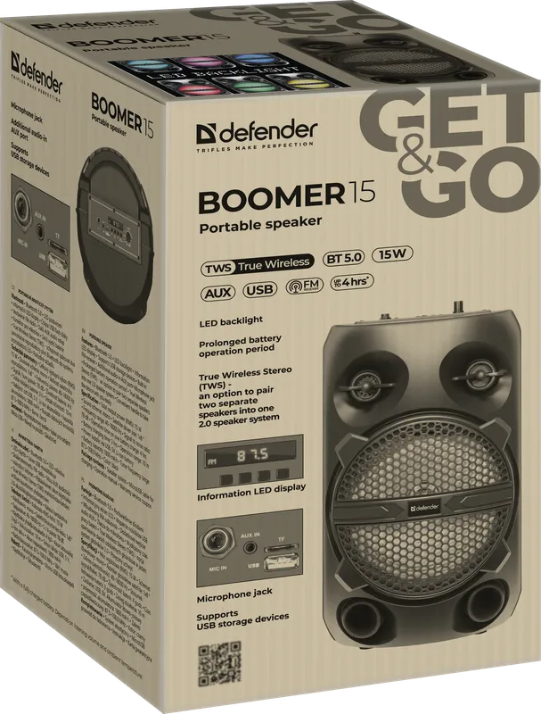 Defender - Портативна колонка Boomer 15