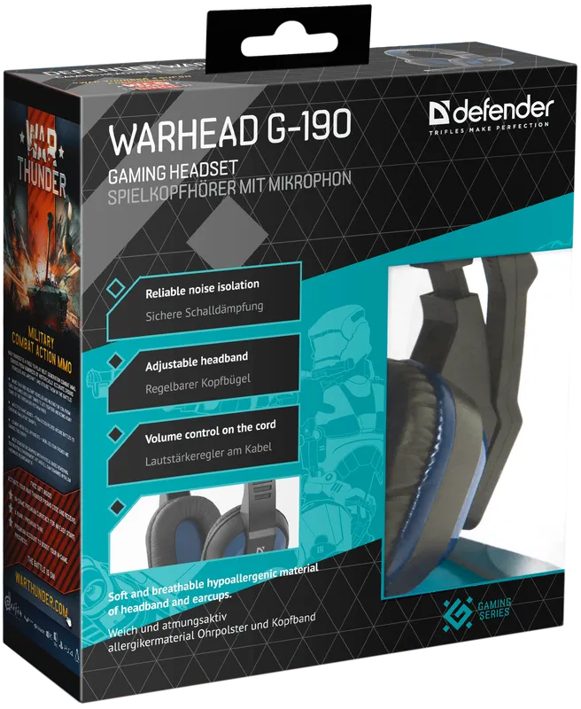 Defender - Ігрова гарнітура Warhead G-190