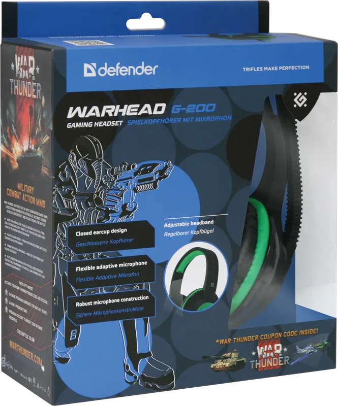 Defender - Ігрова гарнітура Warhead G-200