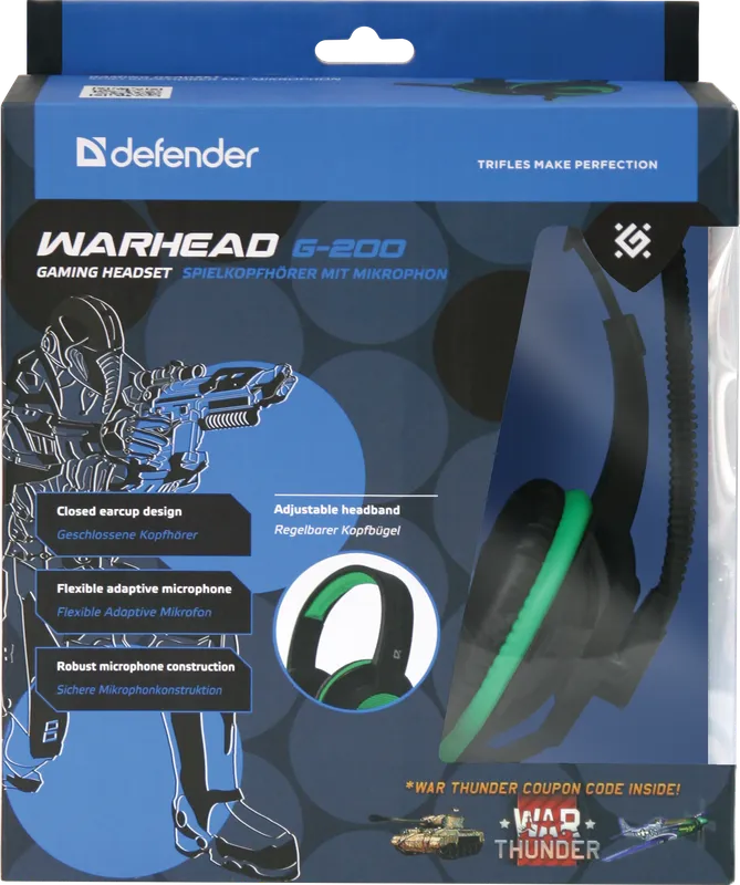 Defender - Ігрова гарнітура Warhead G-200