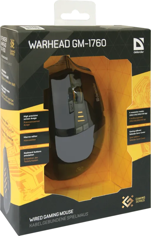 Defender - Дротова ігрова миша Warhead GM-1760