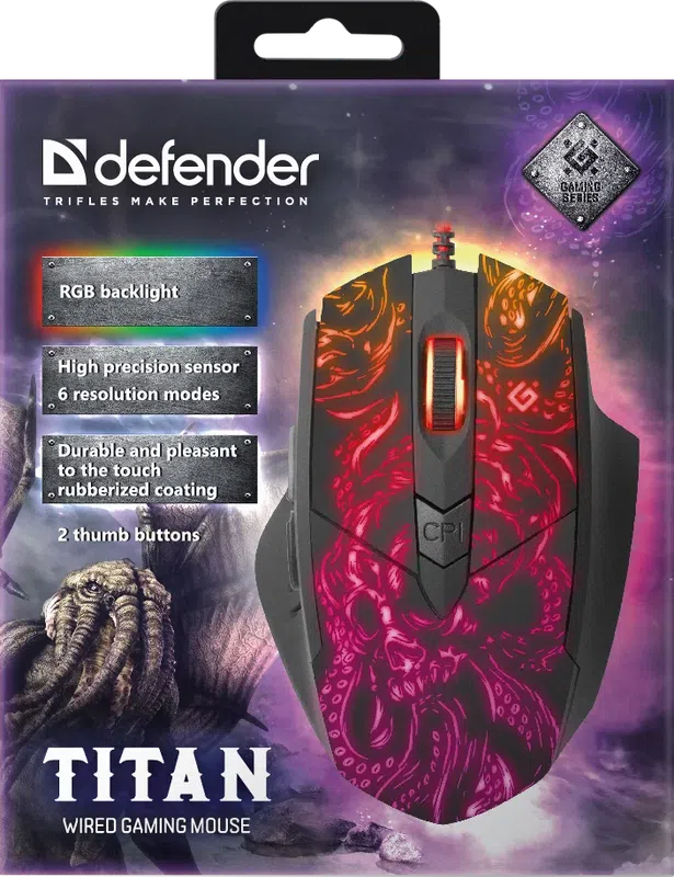 Defender - Дротова ігрова миша Titan GM-650L