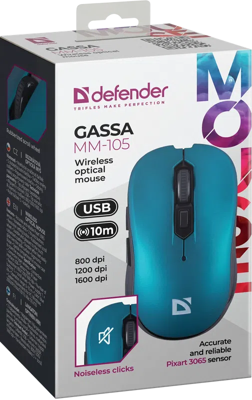 Defender - Бездротова оптична миша Gassa MM-105
