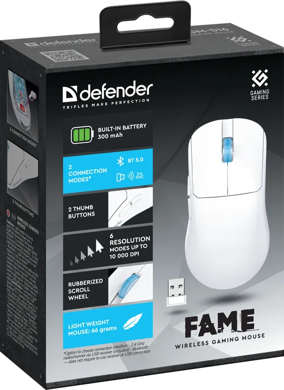 Defender - Бездротова ігрова миша Fame GM-516