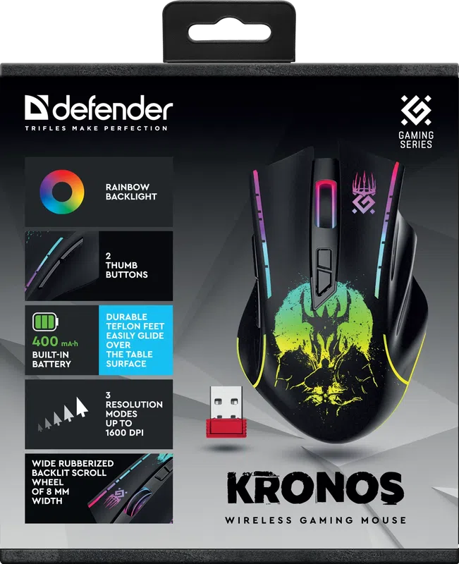 Defender - Бездротова ігрова миша Kronos GM-695