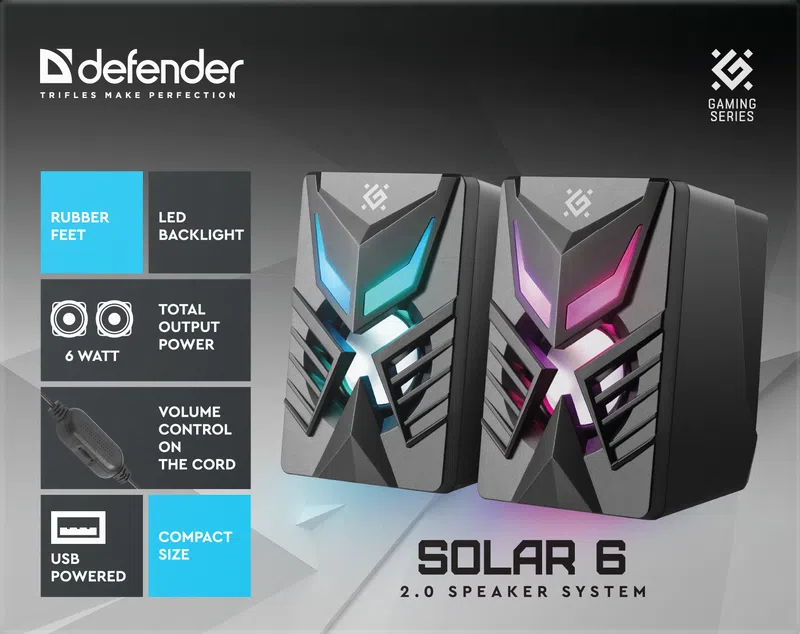 Defender - Акустична система 2.0 Solar 6
