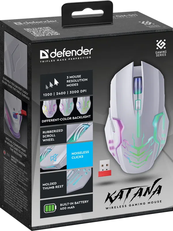 Defender - Бездротова ігрова миша Katana GM-511