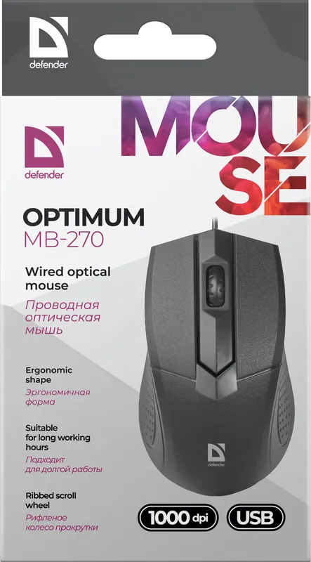 Defender - Дротова оптична миша Optimum MB-270
