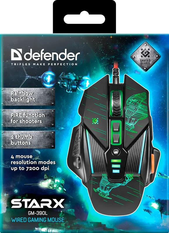 Defender - Дротова ігрова миша sTarx GM-390L