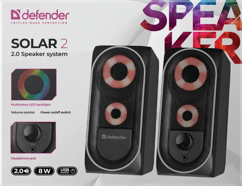 Defender - Акустична система 2.0 Solar 2