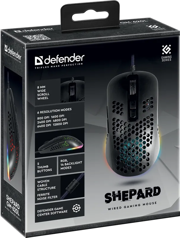 Defender - Дротова ігрова миша Shepard GM-620L