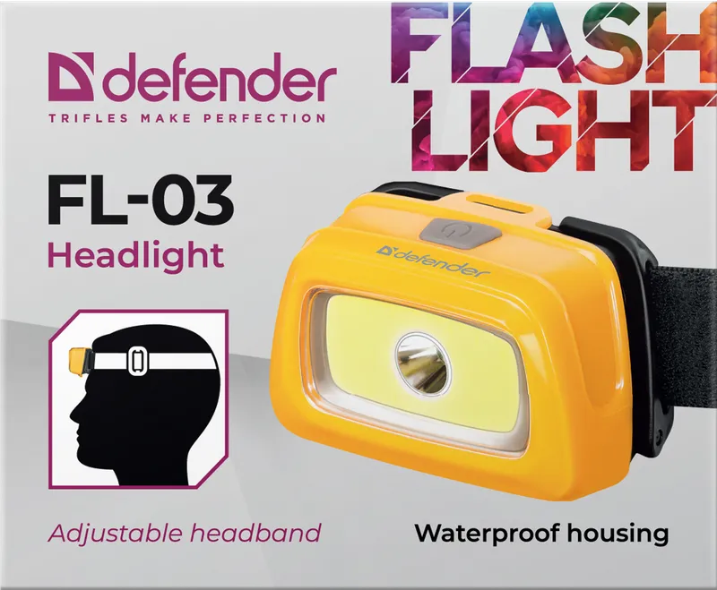 Defender - Фара FL-03, LED+COB, 3 режима