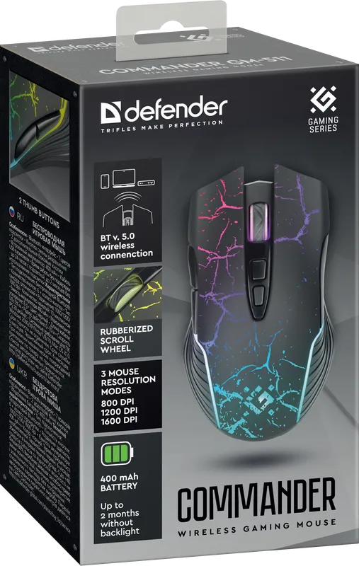 Defender - Бездротова ігрова миша Commander GM-511