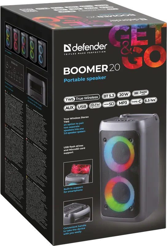 Defender - Портативна акустична система Boomer 20