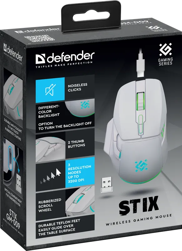 Defender - Бездротова ігрова миша Stix GM-009