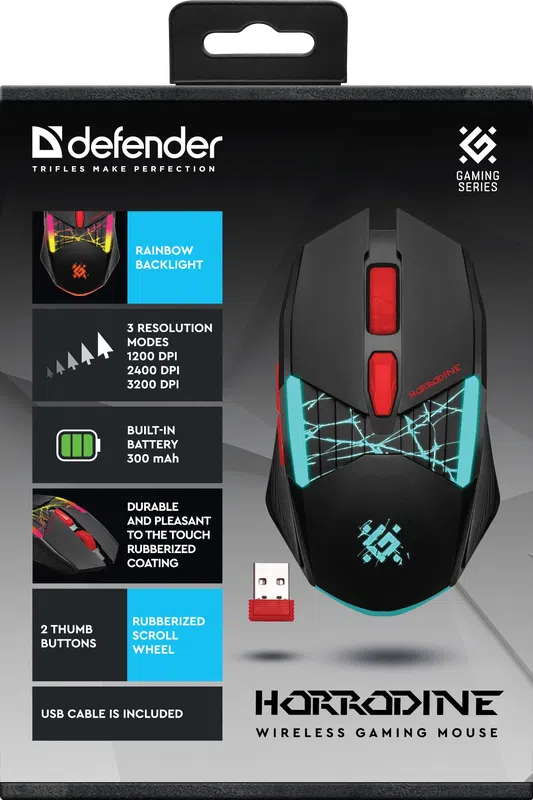 Defender - Бездротова ігрова миша Horrodine GM-237