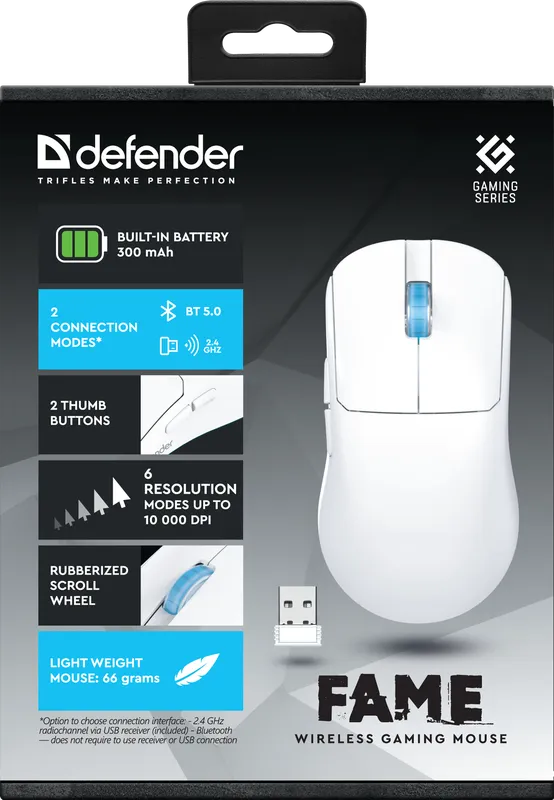Defender - Бездротова ігрова миша Fame GM-516