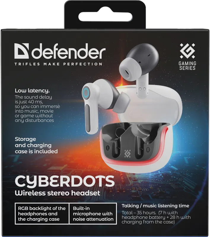 Defender - Бездротова гарнітура CyberDots 290