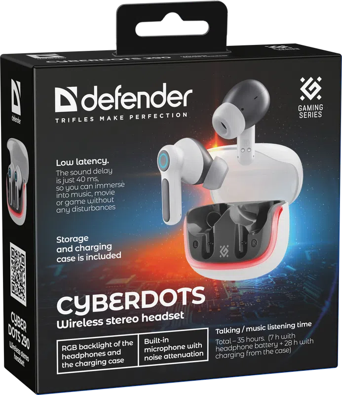 Defender - Бездротова гарнітура CyberDots 290