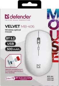 Defender - Бездротова оптична миша Velvet MB-406