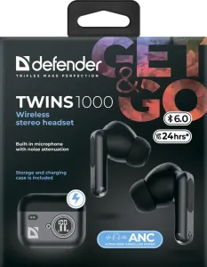 Defender - Бездротова гарнітура Twins 1000