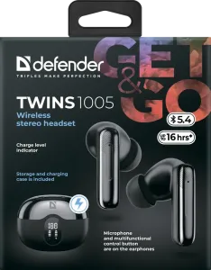 Defender - Бездротова гарнітура Twins 1005