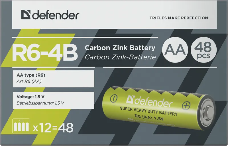 Defender - Цинк-вуглецевий акумулятор R6-4B