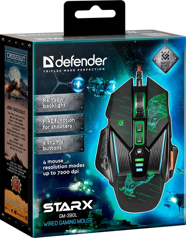 Defender - Дротова ігрова миша sTarx GM-390L