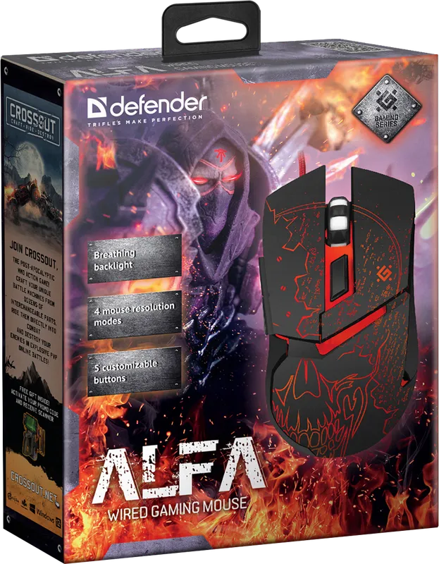 Defender - Дротова ігрова миша Alfa GM-703L