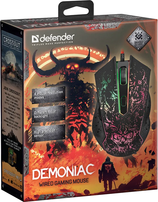 Defender - Дротова ігрова миша Demoniac GM-540L