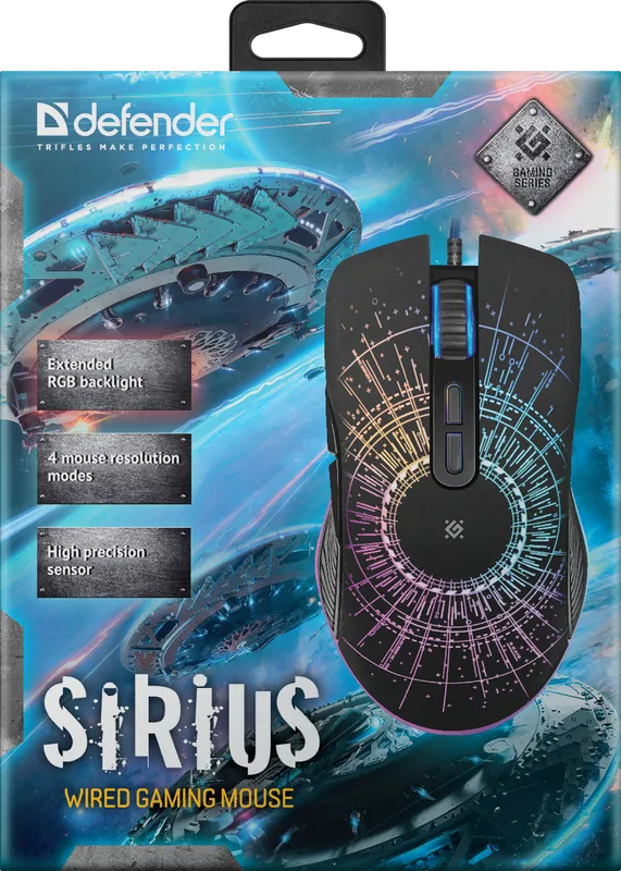 Defender - Дротова ігрова миша Sirius GM-660L