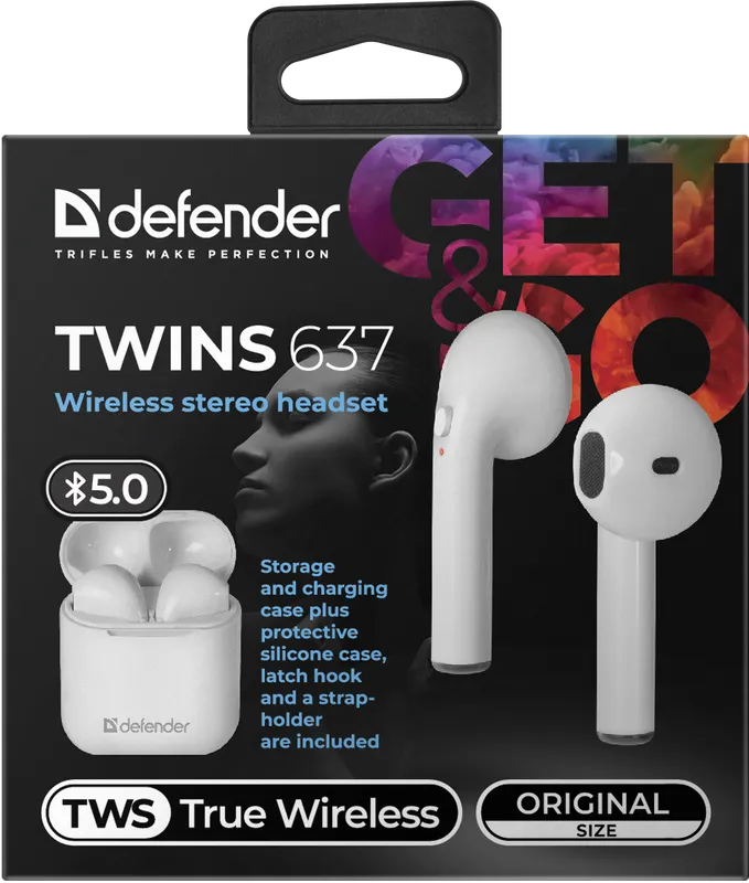 Defender - Бездротова стерео гарнітура Twins 637