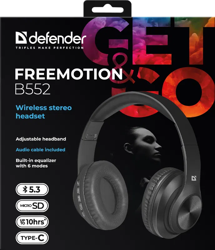 Defender - Бездротова стерео гарнітура FreeMotion B552