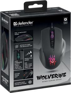 Defender - Дротова ігрова миша Wolverine GM-700L