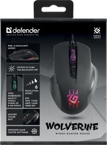Defender - Дротова ігрова миша Wolverine GM-700L