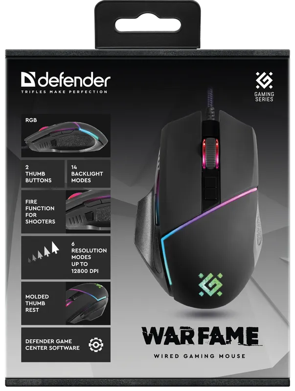 Defender - Дротова ігрова миша Warfame GM-880L