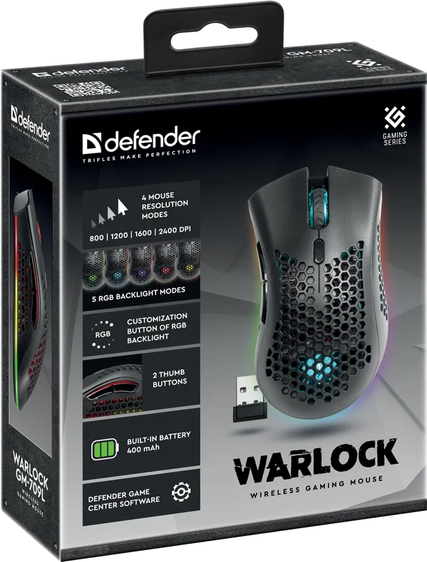Defender - Бездротова ігрова миша Warlock GM-709L