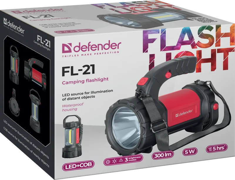 Defender - Лампа для кемпінгу FL-21, LED+COB
