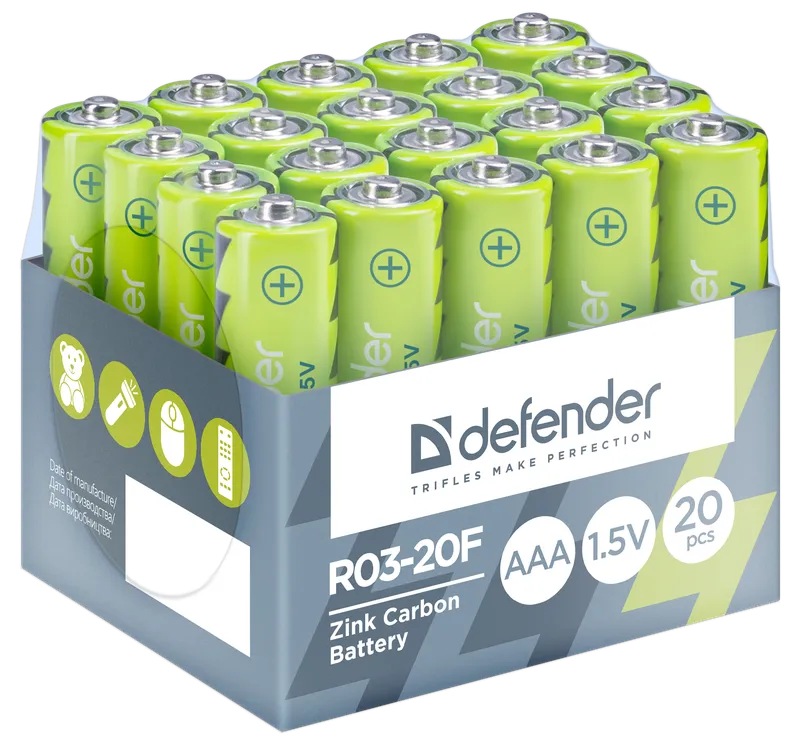 Defender - Цинк-вуглецевий акумулятор R03-20F