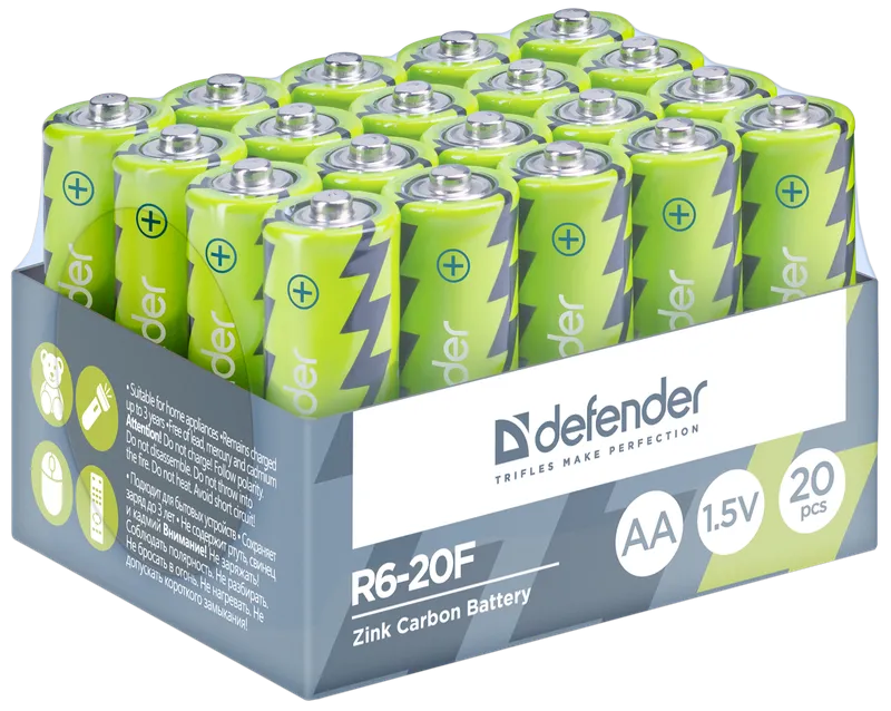 Defender - Цинк-вуглецевий акумулятор R6-20F