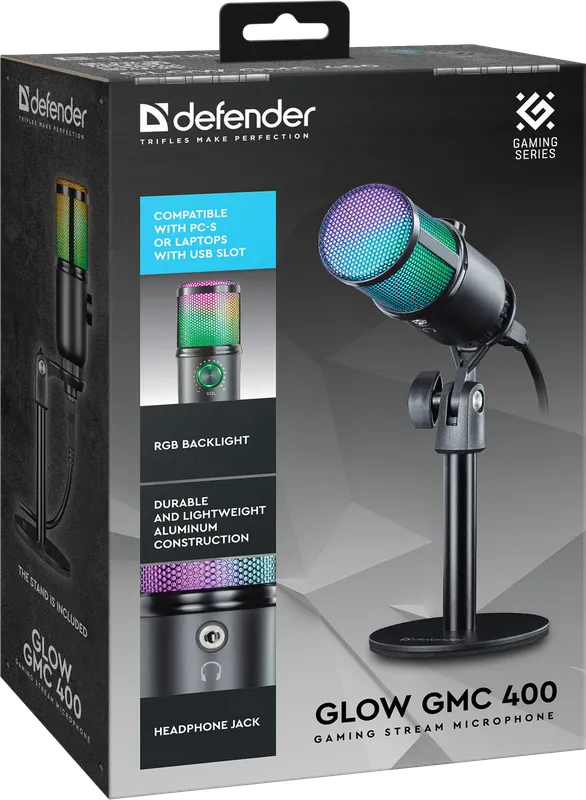 Defender - Ігровий потоковий мікрофон Glow GMC 400