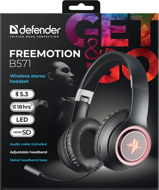 Defender - Бездротова стерео гарнітура FreeMotion B571